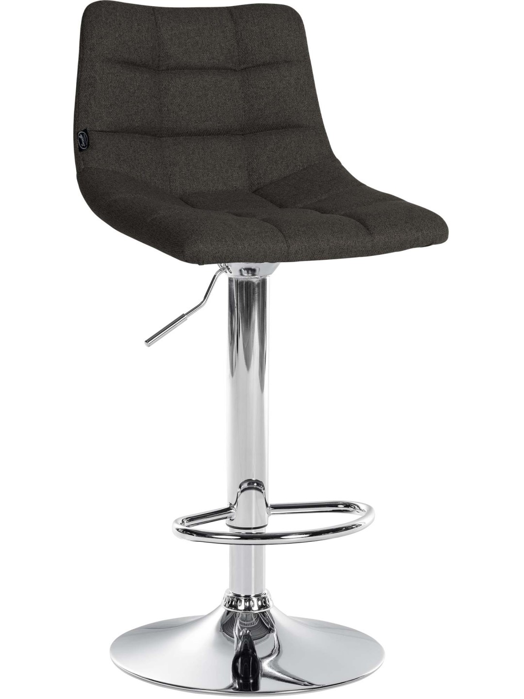 Barkruk Jerry stof chroom, donkergrijs