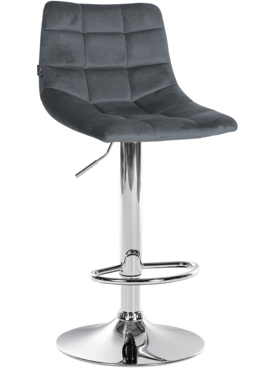 Barkruk Jerry Fluweel Chroom, donkergrijs Barkruk Jerry Fluweel Chroom, donkergrijs