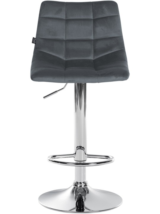 Barkruk Jerry Fluweel Chroom, donkergrijs Barkruk Jerry Fluweel Chroom, donkergrijs