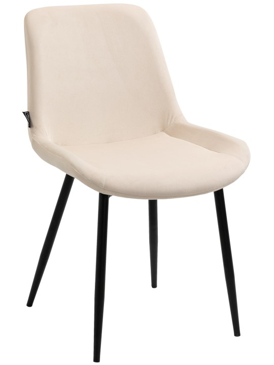 Set van 4 eetkamerstoelen Victoria fluweel, crème
