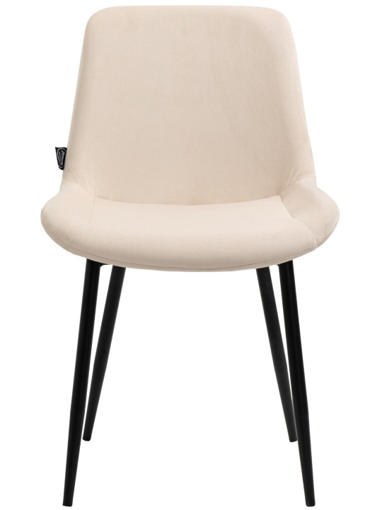 Set van 4 eetkamerstoelen Victoria fluweel, crème