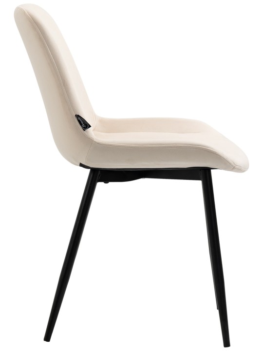 Set van 4 eetkamerstoelen Victoria fluweel, crème