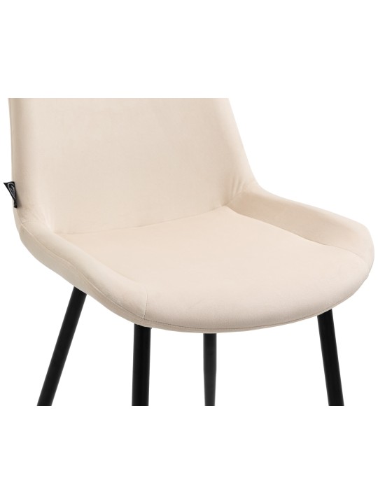 Set van 4 eetkamerstoelen Victoria fluweel, crème