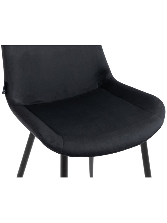 Set van 4 eetkamerstoelen Victoria fluweel, zwart