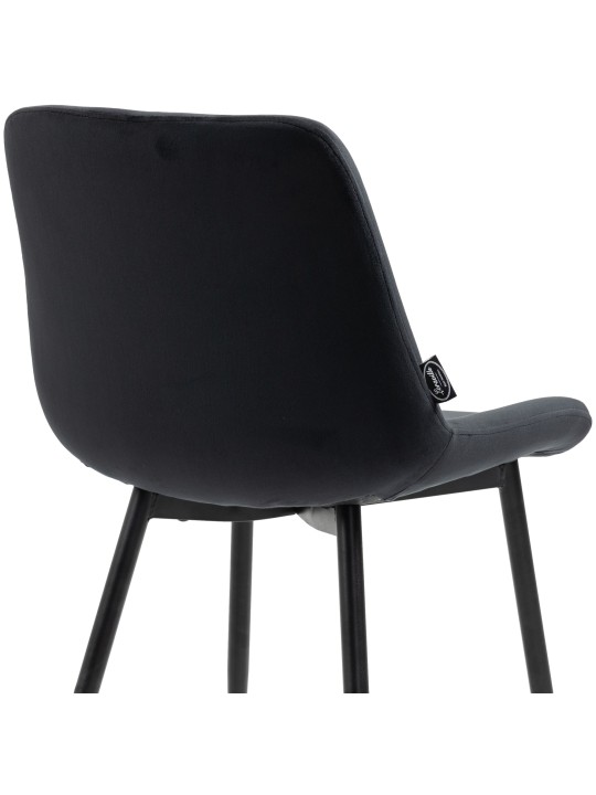 Set van 4 eetkamerstoelen Victoria fluweel, zwart