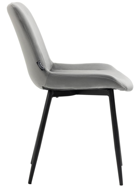 Set van 4 eetkamerstoelen Victoria fluweel, grijs