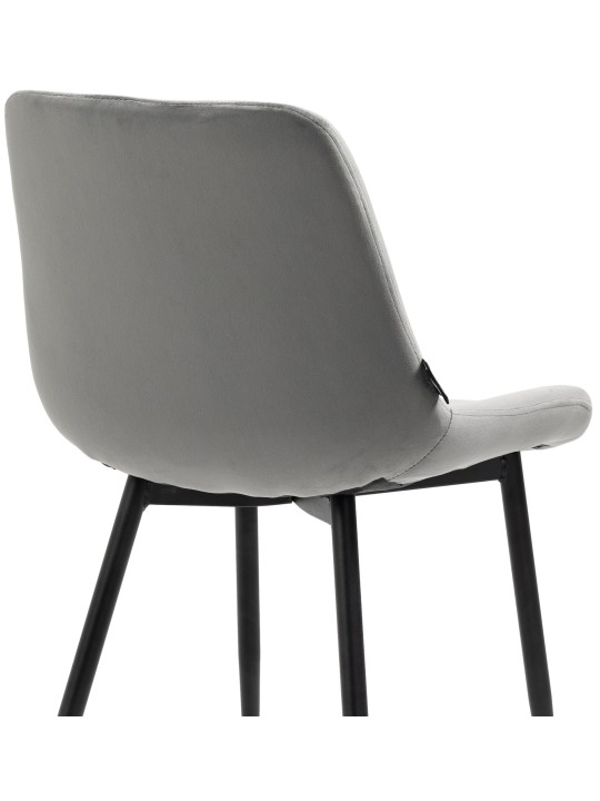 Set van 4 eetkamerstoelen Victoria fluweel, grijs
