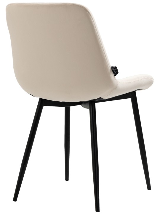 Set van 2 eetkamerstoelen Victoria fluweel, crème