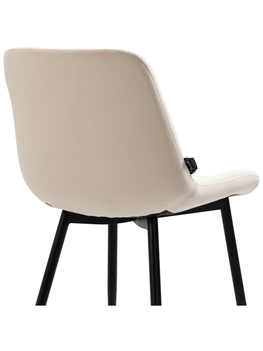Set van 2 eetkamerstoelen Victoria fluweel, crème