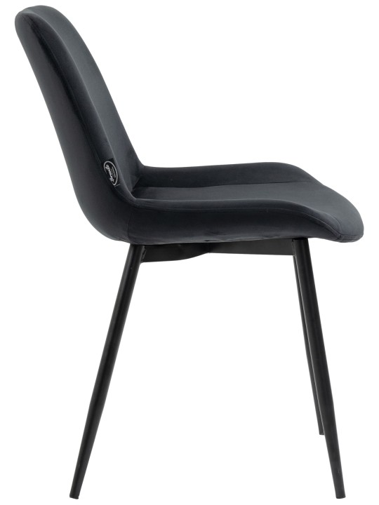 Set van 2 eetkamerstoelen Victoria fluweel, zwart