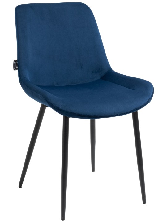 Set van 2 eetkamerstoelen Victoria fluweel, blauw