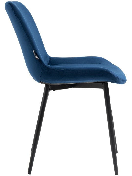 Set van 2 eetkamerstoelen Victoria fluweel, blauw