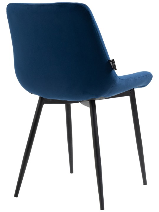 Set van 2 eetkamerstoelen Victoria fluweel, blauw