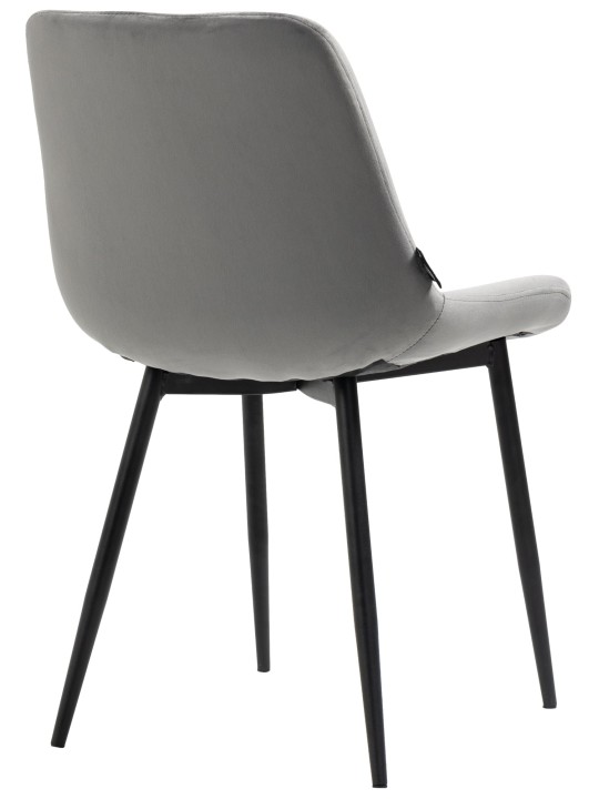 Set van 2 eetkamerstoelen Victoria fluweel, grijs