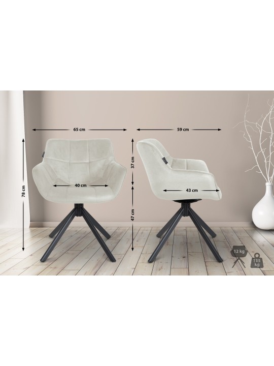 Stoel Westport Fluweel, crème Stoel Westport Fluweel, crème