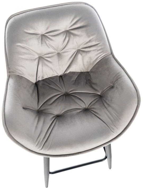 Barkruk Gibson 76 fluweel, grijs