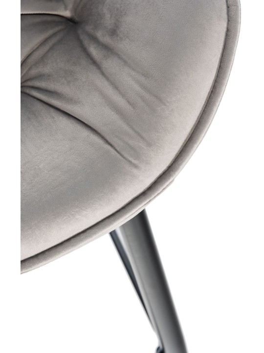 Barkruk Gibson 76 fluweel, grijs