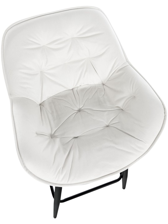 Set van 2 barkrukken Gibson 76 fluweel, crèmewit