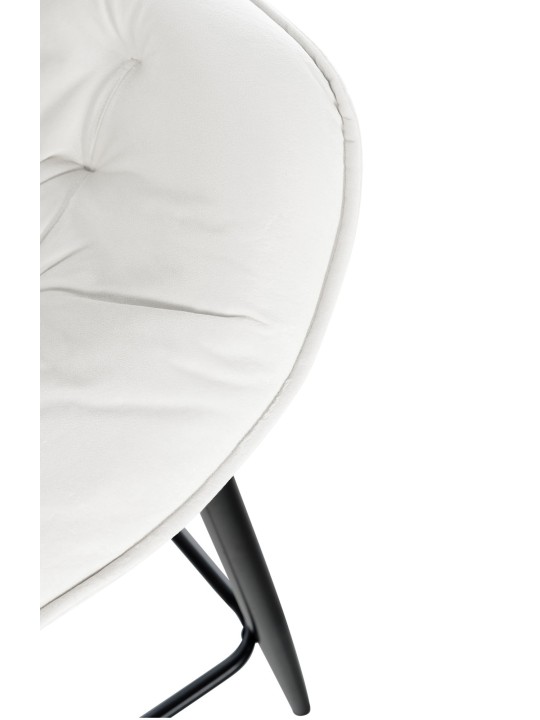 Set van 2 barkrukken Gibson 76 fluweel, crèmewit