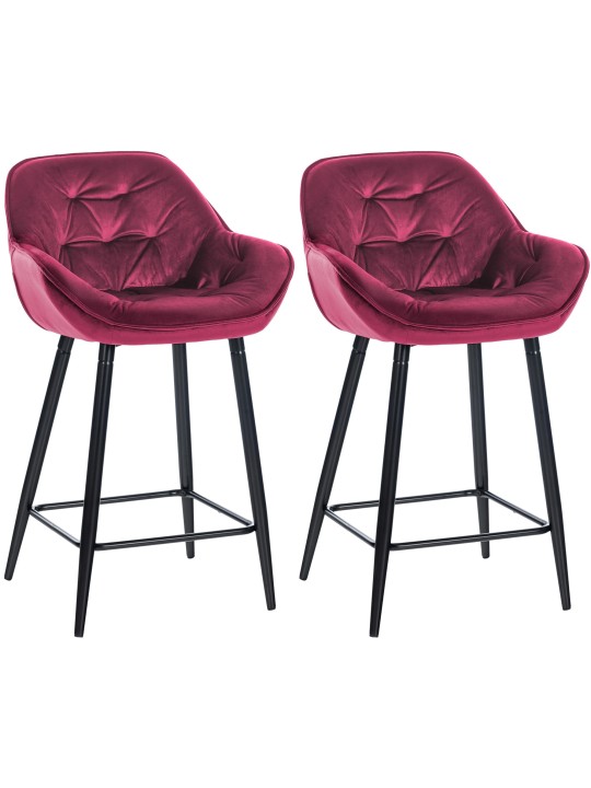 Set van 2 barkrukken Gibson 76 fluweel, lila