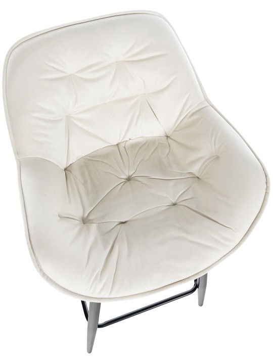 Set van 2 barkrukken Gibson 76 fluweel, crème