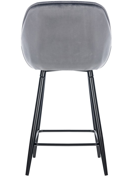 Set van 2 barkrukken Gibson 76 fluweel, donkergrijs