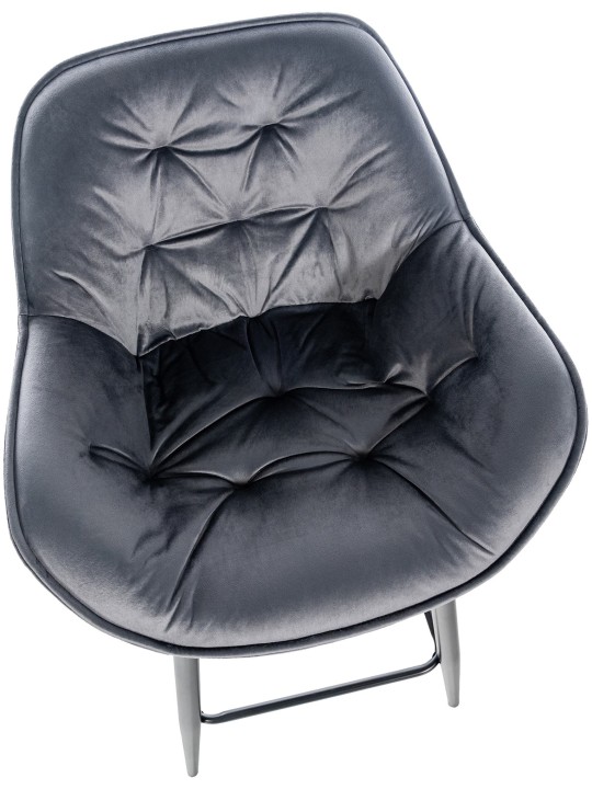 Set van 2 barkrukken Gibson 76 fluweel, donkergrijs