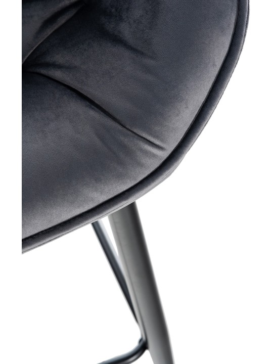 Set van 2 barkrukken Gibson 76 fluweel, donkergrijs