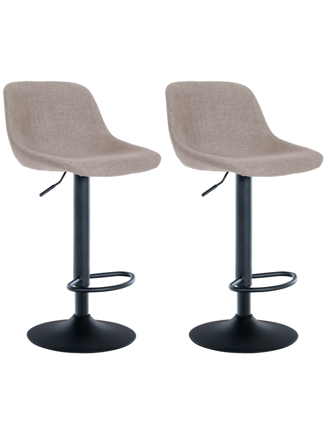 Set van 2 barkrukken loft stof, taupe