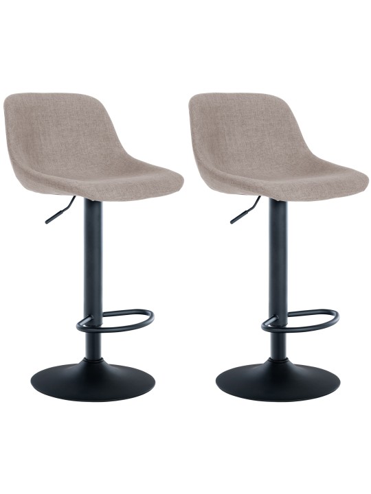 Set van 2 barkrukken loft stof, taupe