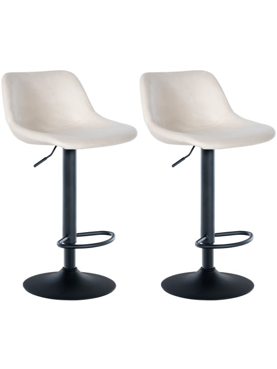 Set van 2 barkrukken loft fluweel, crème
