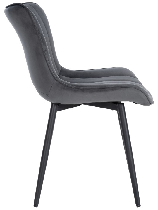 Stoel Largo fluweel, donkergrijs