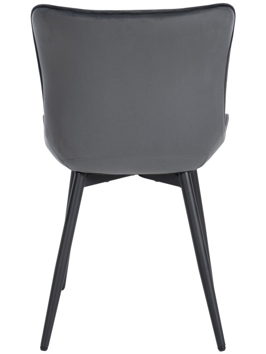 Stoel Largo fluweel, donkergrijs