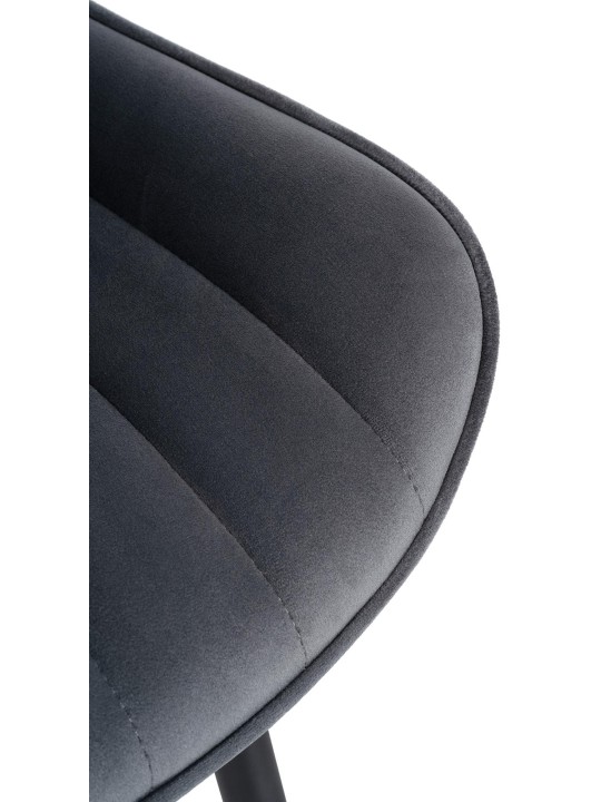 Stoel Largo fluweel, donkergrijs
