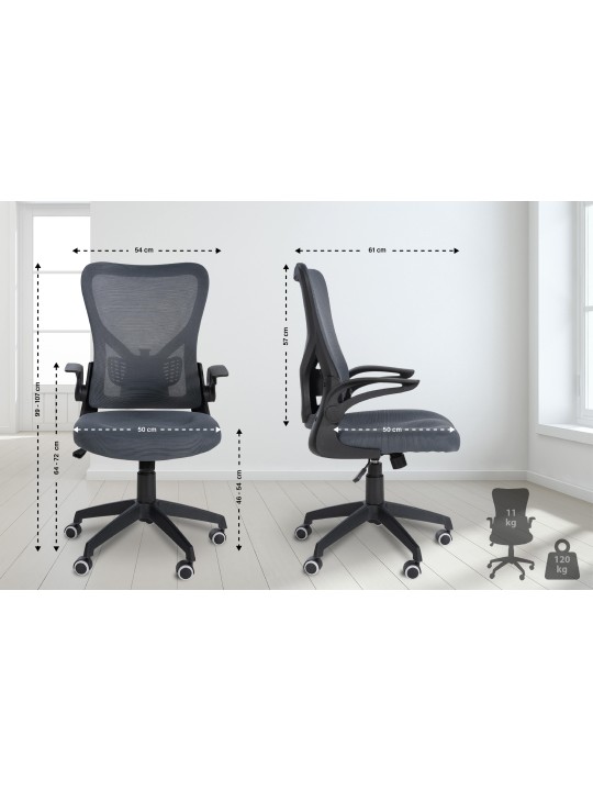 Bureaustoel Hudson, grijs