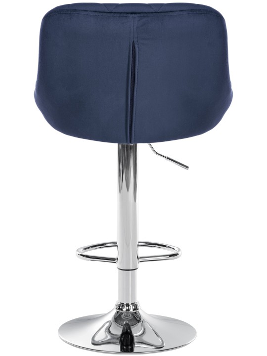 Barkruk Lazio fluweel chroom, blauw