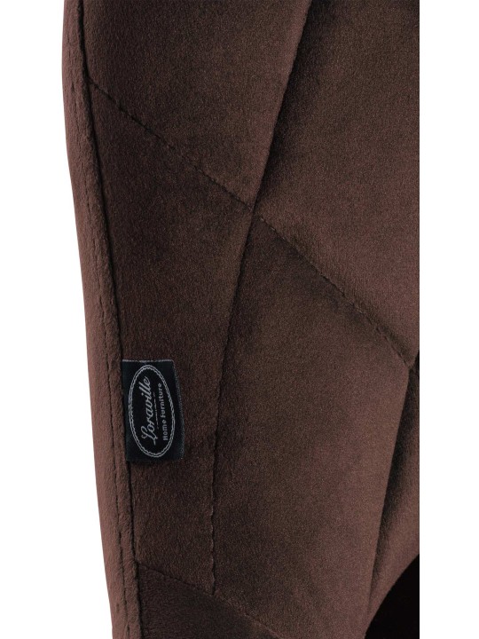 Barkruk Lazio fluweel chroom, bruin