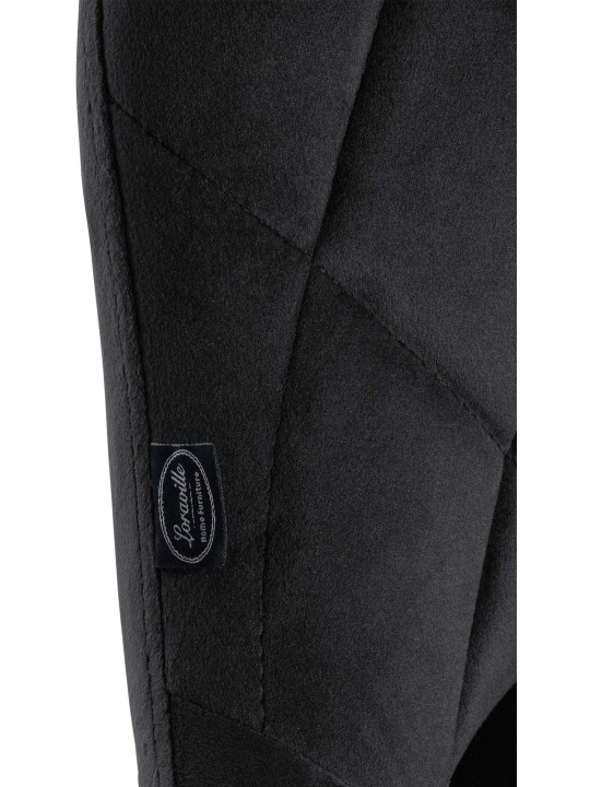 Barkruk Lazio fluweel chroom, zwart