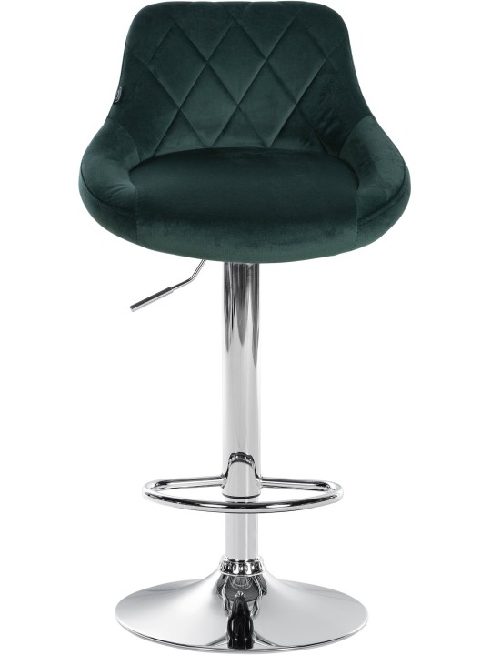 Barkruk Lazio fluweel chroom, donkergroen