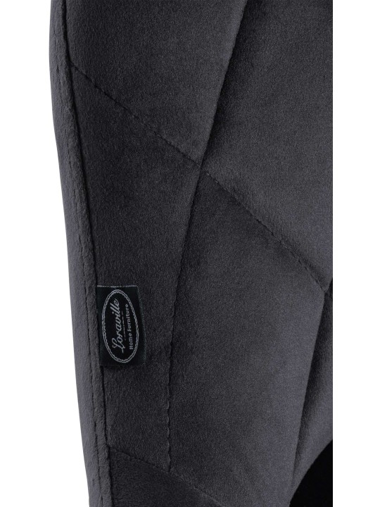 Barkruk Lazio fluweel, donkergrijs