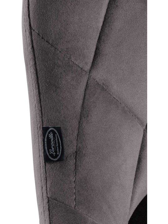 Barkruk Lazio fluweel, grijs