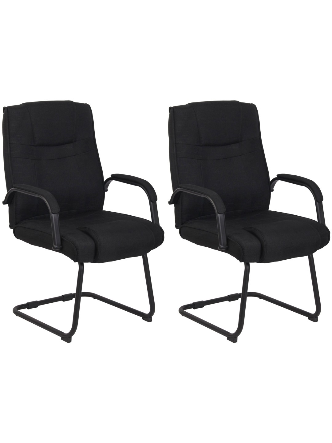 Set van 2 stoelen Attila stof, zwart/zwart