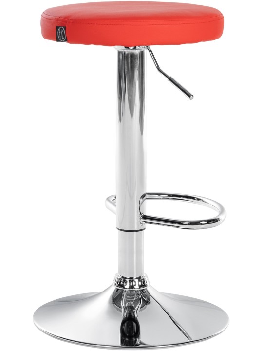 Barkruk Ponte kunstleer chroom, rood