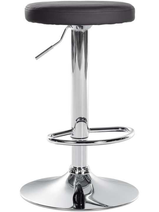 Barkruk Ponte kunstleer chroom, zwart