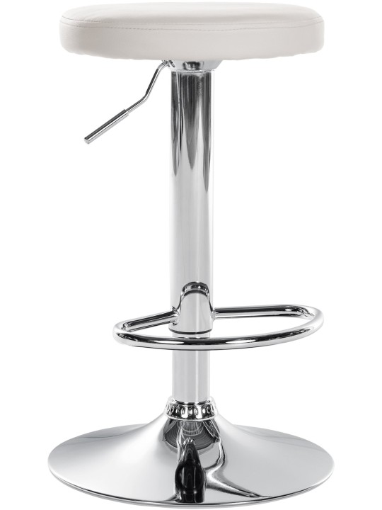 Barkruk Ponte kunstleer chroom, wit