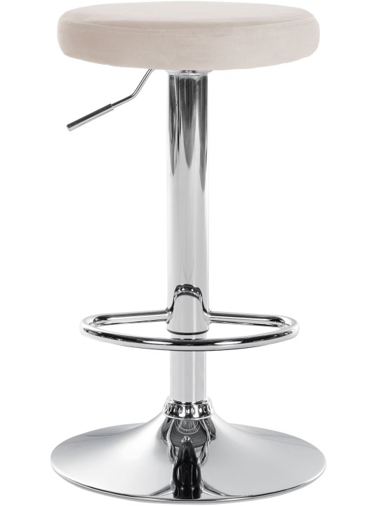 Barkruk Ponte fluweel chroom, crème