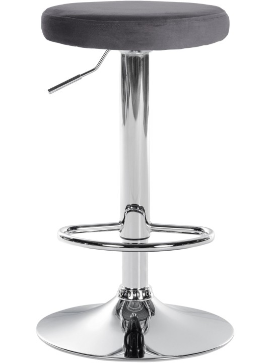 Barkruk Ponte fluweel chroom, donkergrijs