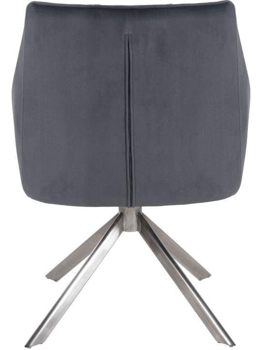 Eetkamerstoel Swing fluweel RVS, donkergrijs Eetkamerstoel Swing fluweel RVS, donkergrijs