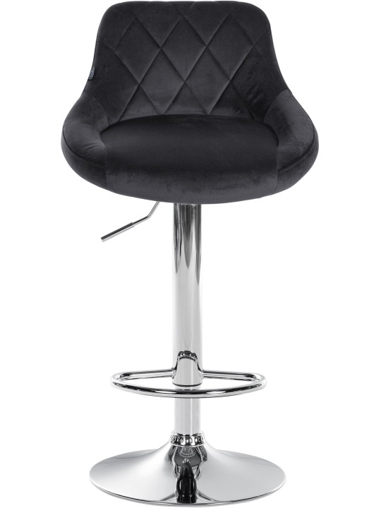 Barkruk Lazio fluweel chroom, donkergrijs