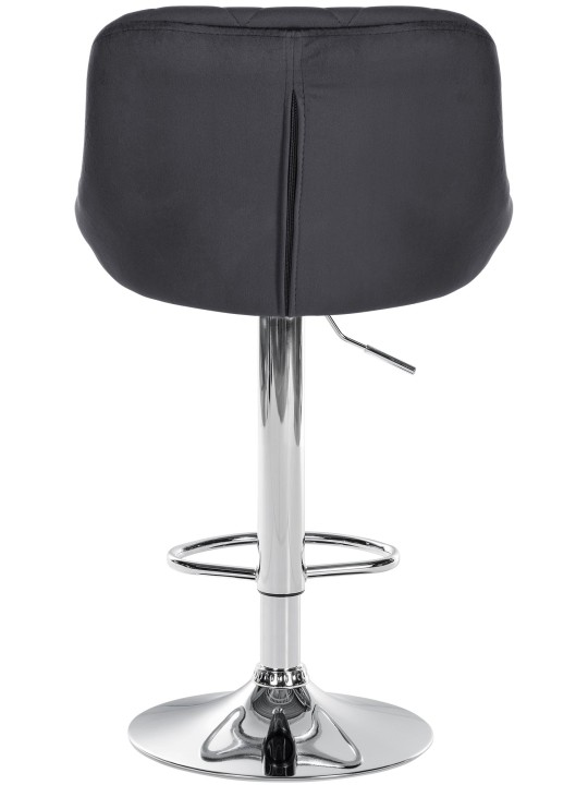 Barkruk Lazio fluweel chroom, donkergrijs